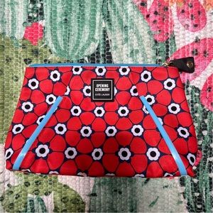 Este Lauder small red floral cosmetic bag like new